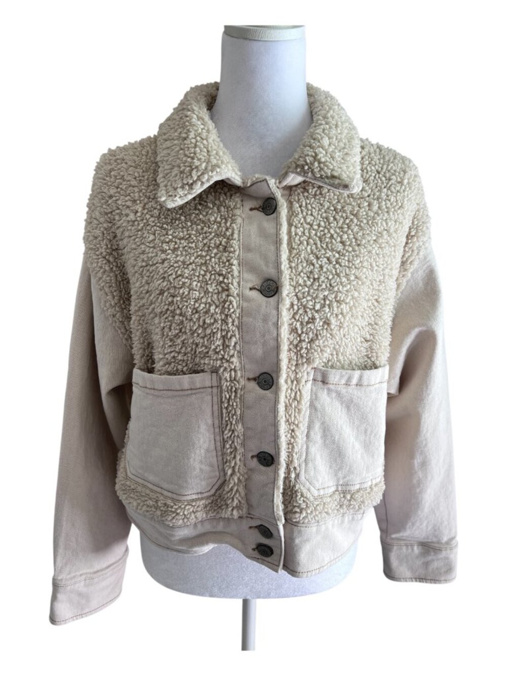 Celebrity Pink Mixed Media Sherpa & Denim Jacket - Size M